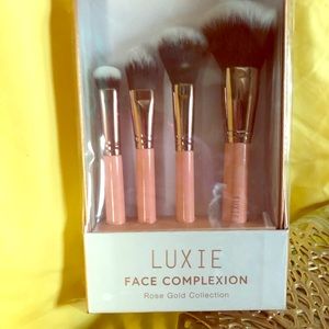 Luxie 4 piece, Face Complexion Brushes, Rose Gold